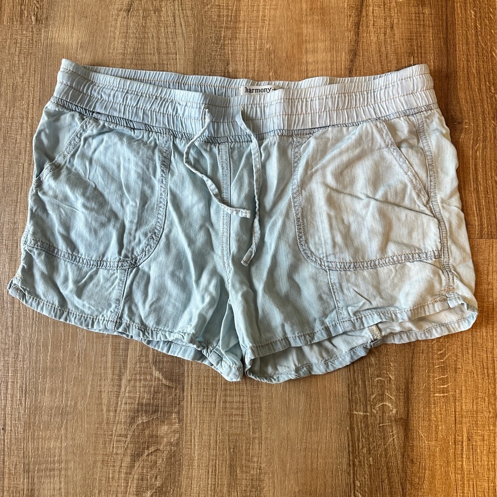 Harmony + Havoc drawstring waist denim shorts - size large
